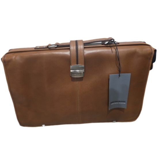 Johnston & Murphy Tan Leather Briefcase